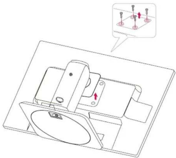 LG 24EB23PY-W - Abnehmen des Standkörpers - 1