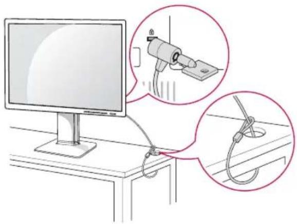 LG 24EB23PY-W - Verwenden des Kensington-Schlosses - 1