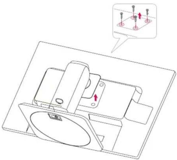 LG 24BK55WY - Detaching the stand body - 1