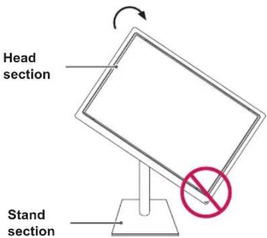 LG 24BK55WY - Using the Pivot function - 1