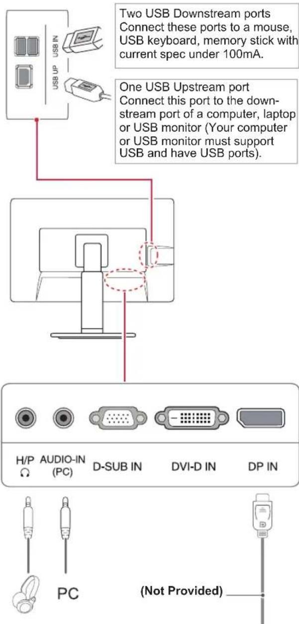 LG 24BK55WY - Peripheral device connection - 1