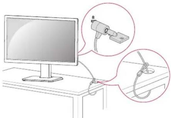 LG 24BK55WY - Using the Kensington locking device - 2
