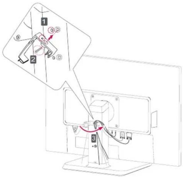 LG 24BK55WY - Using the cable holder - 1