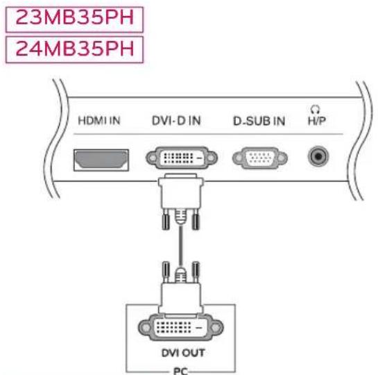 LG 23MB35PH-B - DVI-D connection - 1