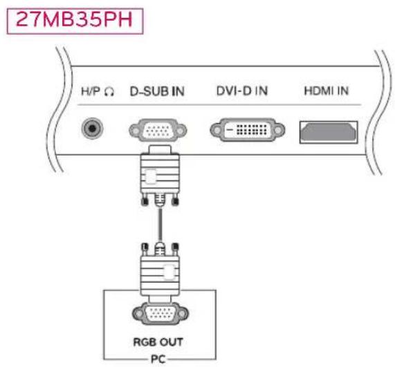 LG 23MB35PH-B - D-SUB connection - 2