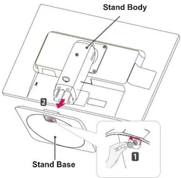 LG 22MB65PY - Detaching the stand base - 1