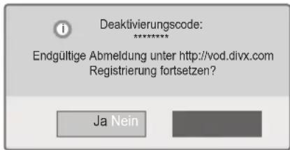 LG 60PZ755S - Aufheben der Registrierung der DivX-Funktion - 1