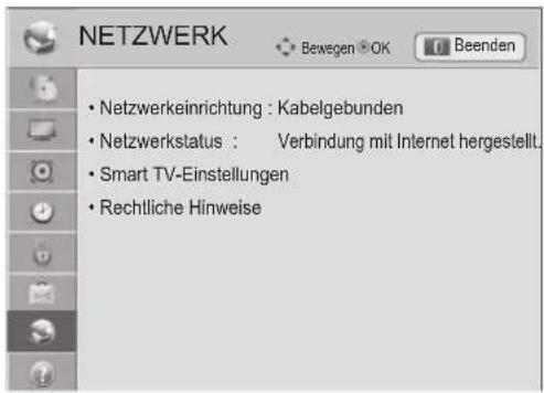 LG 60PZ755S - Einstellungen im Menü NETZWERK - 1