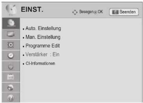 LG 60PZ755S - Einstellungen im Menü EINST. - 1