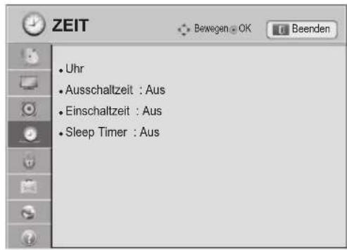 LG 60PZ755S - Einstellungen im Menü ZEIT - 1