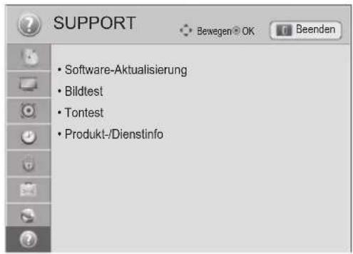 LG 60PZ755S - Einstellungen im Menü SUPPORT - 1