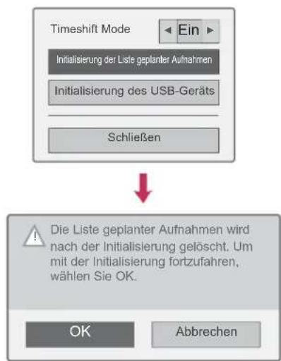 LG 50PZ755S - Liste geplanter Aufnahmen initialisieren - 1