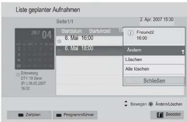 LG 50PZ755S - Liste geplanter Aufnahmen - 3