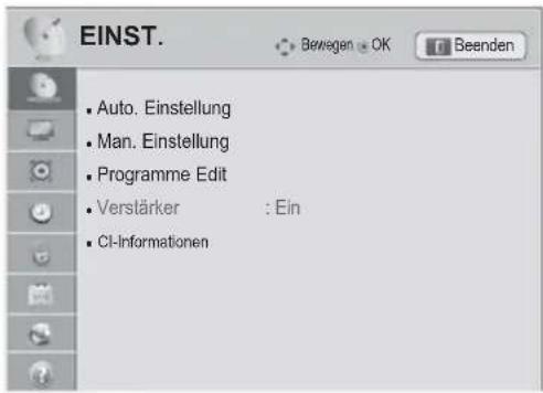 LG 50PZ755S - Einstellungen im Menü EINST. - 1