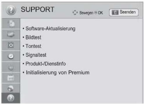 LG 50PZ755S - Einstellungen im Menü SUPPORT - 1