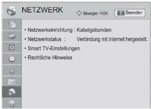 LG 50PZ755S - Einstellungen im Menü NETZWERK - 1