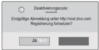 LG 50PZ755S - Aufheben der Registrierung der DivX-Funktion - 1