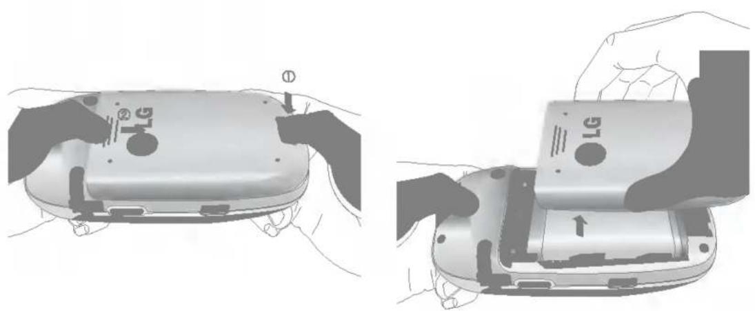 LG F1200 - Remove the battery cover. - 1