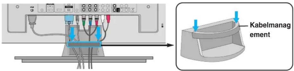 LG M4710C-BAT - Setzen Sie das Kabelmanagement in die dafür vorgesehene Vertiefung ein. - 1