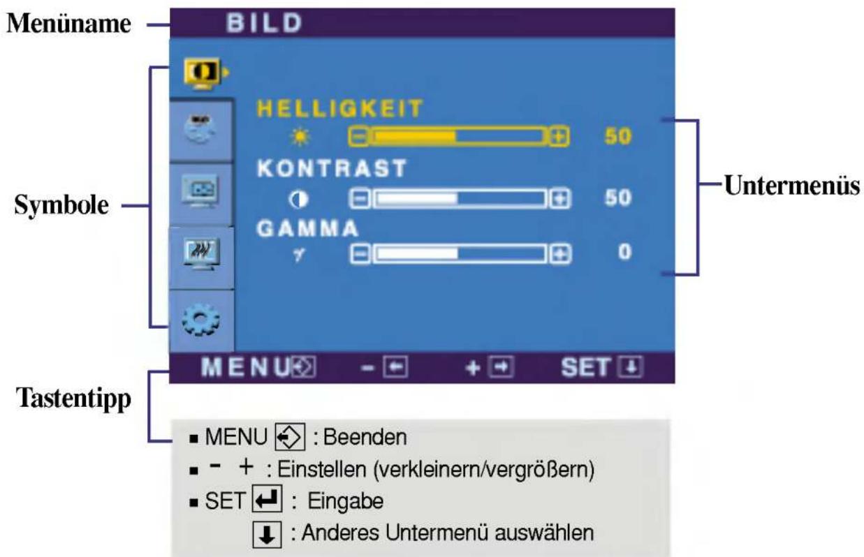 LG L1750H-SN - Auswählen und Einstellen von Funktionen der Bildschirmanzeige (OSD) - 1