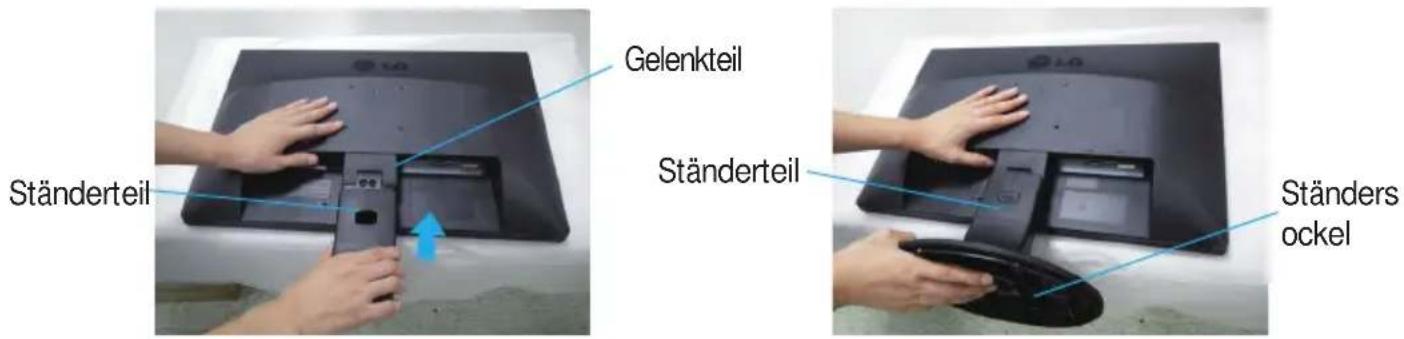 LG E2210S-BN - Montieren des Standfußes - 2