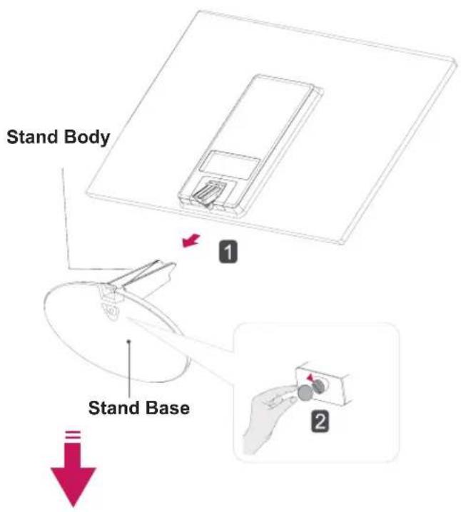 LG 24M38H - Detaching the Stand Base - 2