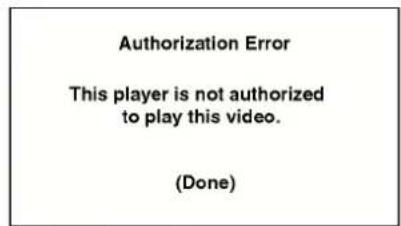 Authorization Error This player is not authorized to play this video. (Done)