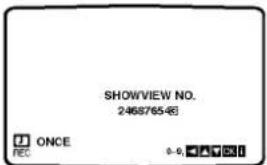 SHOWVIEW NO. 2468765-8 ONCE REC 0-9