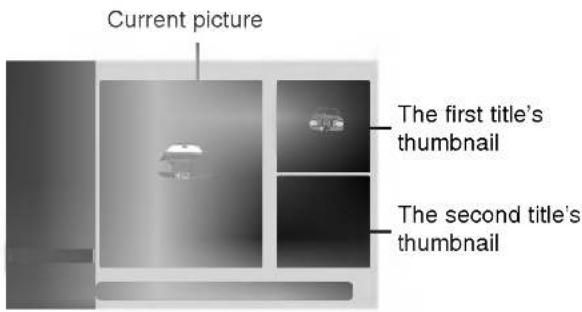Current picture The first title's thumbnail The second title's thumbnail
