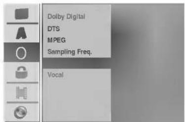 Dolby Digital DTS MPEG Sampling Freq. Vocal