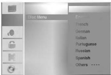 Disc Menu French German Italian Portuguese Russian Spanish Others ----