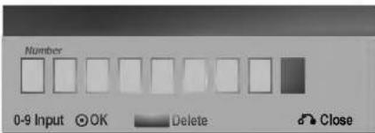 Number 0-9 Input OK Delete Close