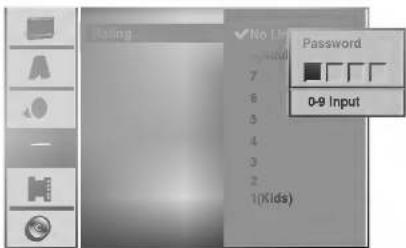 Rating No Input Password 0-9 Input 1(Kids)