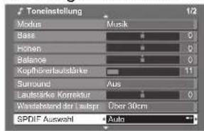 PANASONIC Viera TX-P50GW10 - Toneinstellungen - 9