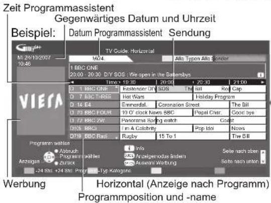PANASONIC Viera TX-P50GW10 - Rufen Sie den Programmassistenten auf. - 2
