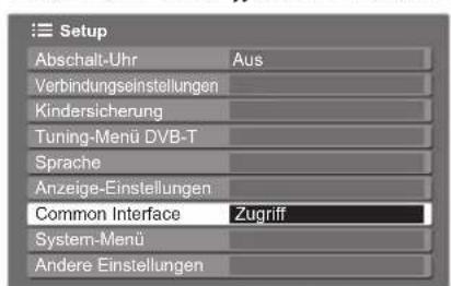 PANASONIC Viera TX-P50GW10 - Wählen Sie „Common Interface“. - 1