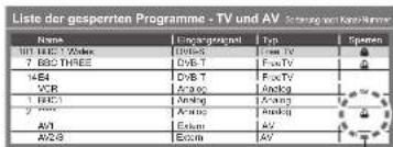 PANASONIC Viera TX-P50GW10 - Sperren von Programmplätzen Kindersicherung - 5
