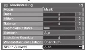 PANASONIC Viera TX-P46GQ21 - Toneinstellungen (für Videoinhalte) - 7