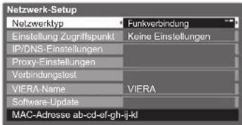 PANASONIC Viera TX-P46GQ21 - Netzwerkeinstellungen für die Wireless-LAN-Verbindung - 1