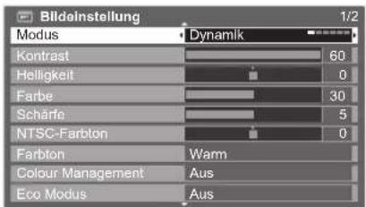 PANASONIC Viera TX-P46GQ21 - Wählen Sie den gewünschten Eintrag. - 1