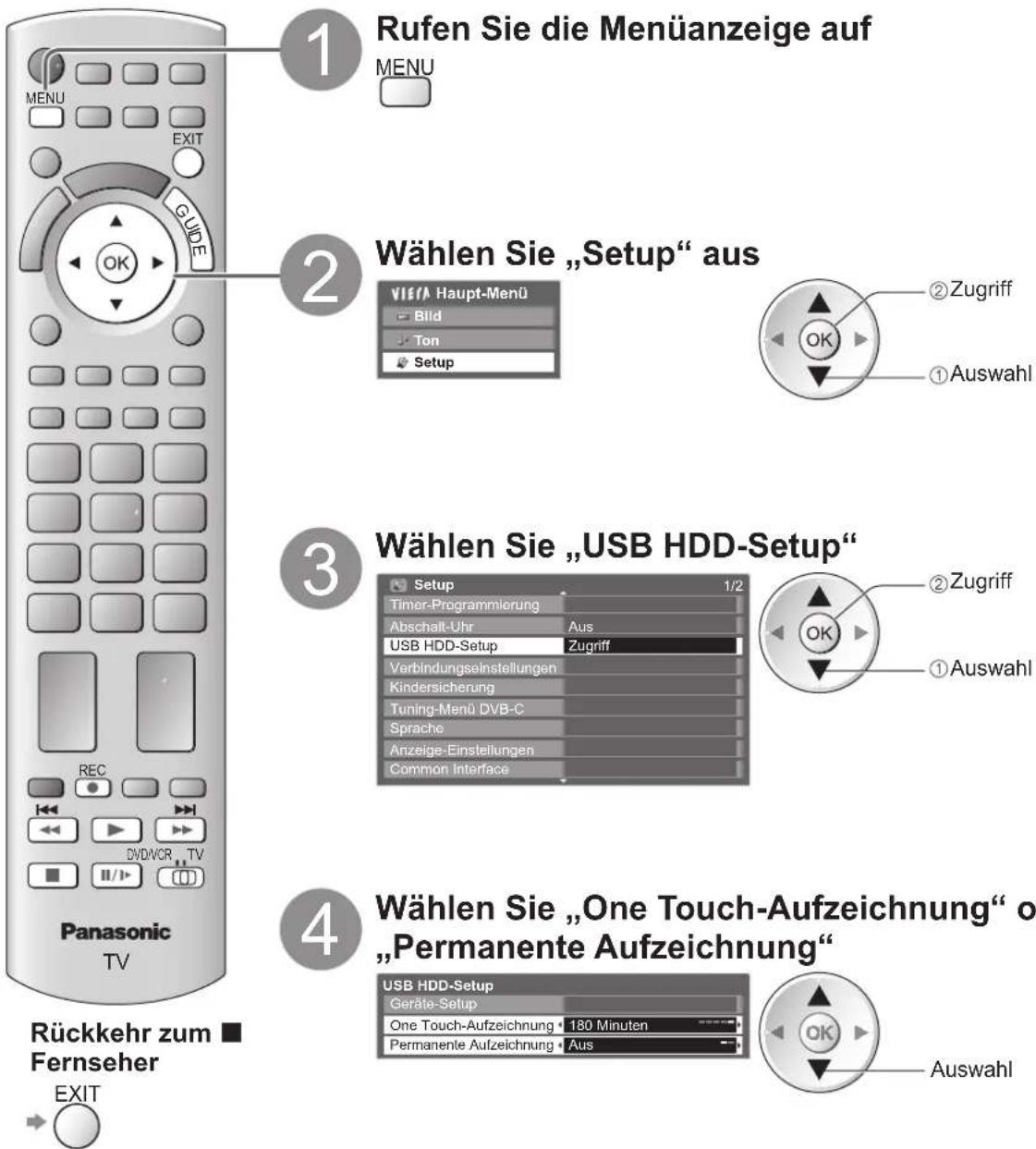 PANASONIC Viera TX-P46GQ21 - Aufnahme von Fernsehprogrammen auf die USB-Festplatte - 1