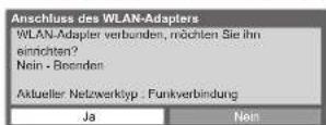 PANASONIC Viera TX-P46GQ21 - Wenn Sie den Wireless-LAN-Adapter später verbinden, erscheint die Bestätigungsanzeige für die Einrichtung. - 1