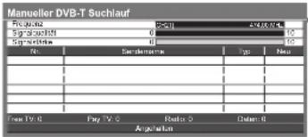 PANASONIC Viera TX-P46GQ21 - Manuelles Einstellen des DVB-Programms Manueller Suchlauf - 9