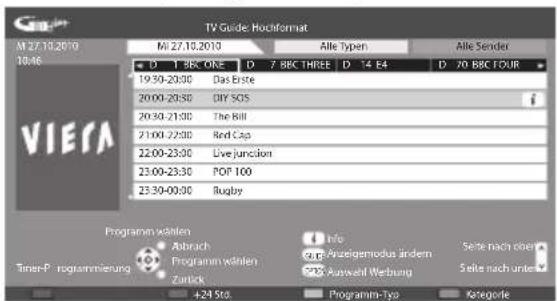 PANASONIC Viera TX-P42VT30Y - Rufen Sie den Programmassistenten auf. - 2