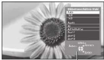 PANASONIC Viera TX-P42VT30Y - Rufen Sie die Bildseitenverhältnis-Wahlliste auf. - 2