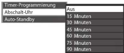 PANASONIC Viera TX-P42ST30J - Wählen Sie [Abschalt-Uhr], und stellen die Abschaltzeit in 15-Minutenschritten ein. - 1