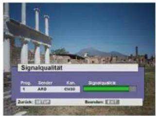Signalqualitat Prog. Sender Kan. Signalqualitat 1 ARD OH30 Zurück: 20000 Basend: 2000