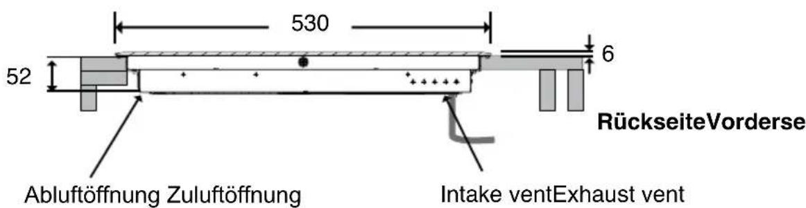 530 6 52 RückseiteVorderse Abluftöffnung Zuluftöffnung Intake ventExhaust vent