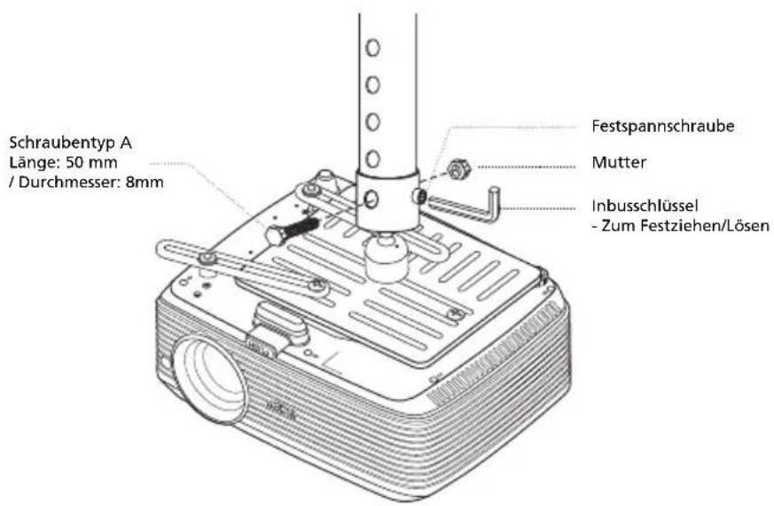 Schraubentyp A Länge: 50 mm / Durchmesser: 8mm Festspannschraube Mutter Inbusschlüssel - Zum Festziehen/Lösen