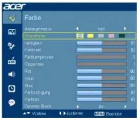acer Farbe Anzuge Herdeus Heli Heltigkeit Kontrast Partitemperatur Organima Rot Grun Blau Paratsättigung Pariton Dynamic Black Ein Wahlen Justieren Schul Benden